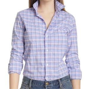 Frank & Eileen Barry Plaid 100% Cotton 2-Ply Fitted Button Down Shirt
